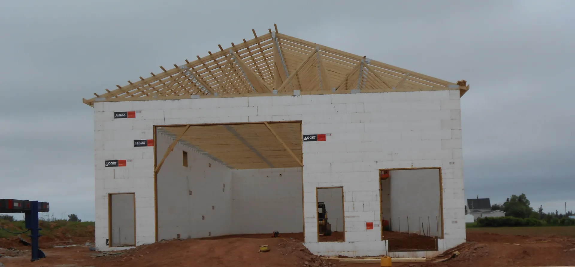 ICF walls going up on the Cradle Isle Farms build