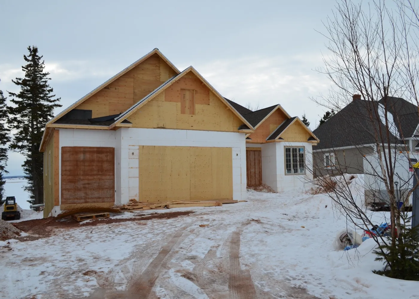 The Cornwall home during the build