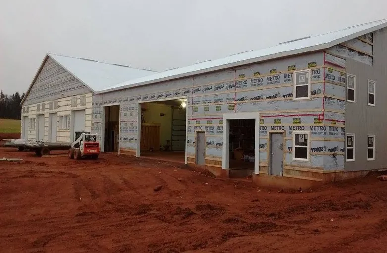 The Indian River warehouse during the build