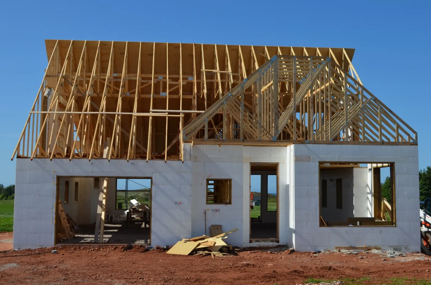 The Morell cottage during the build